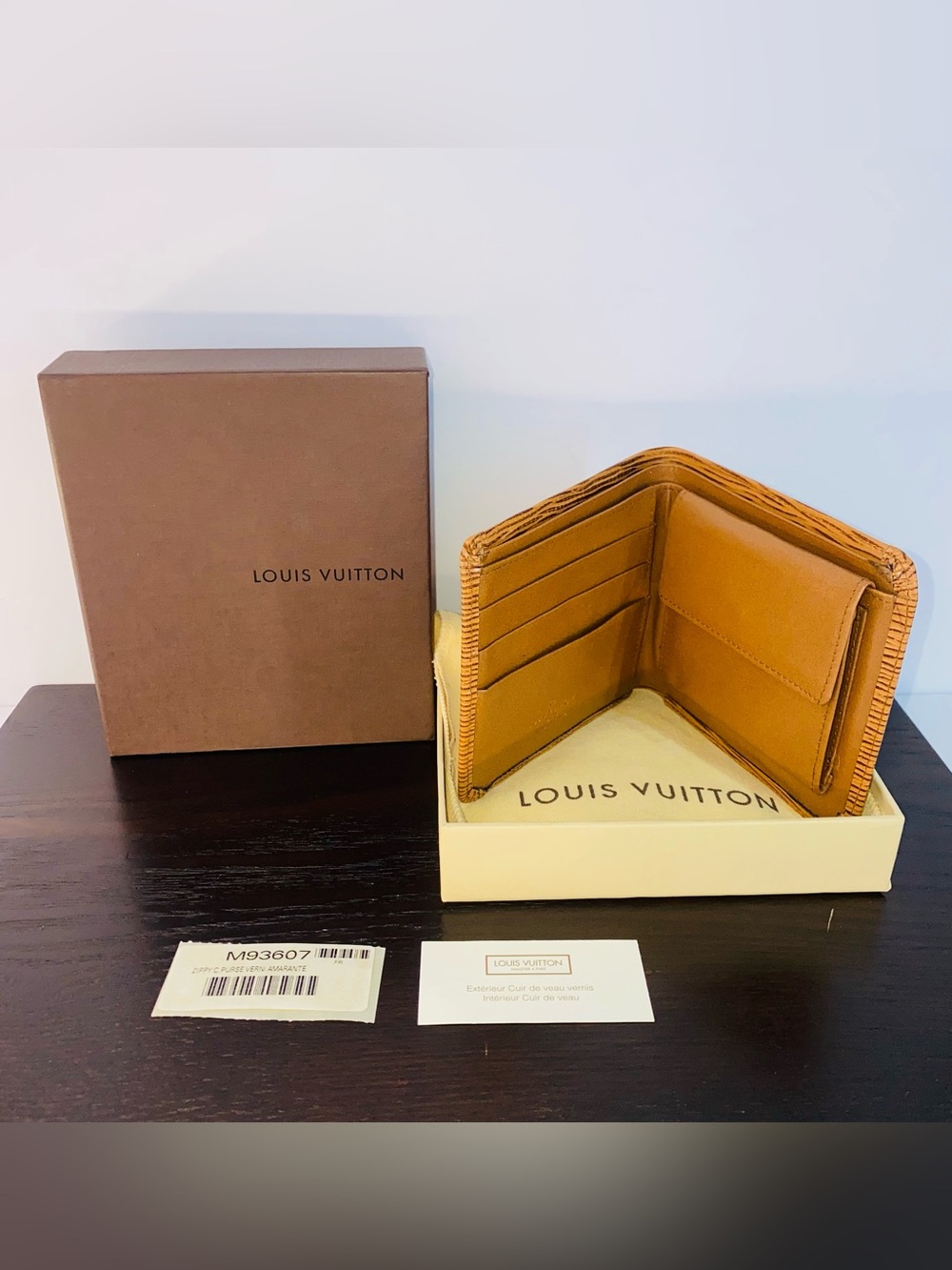 Vintage Louis Vuitton Epi Marco Bifold Wallet Tan Gold Coin Pocket NWT